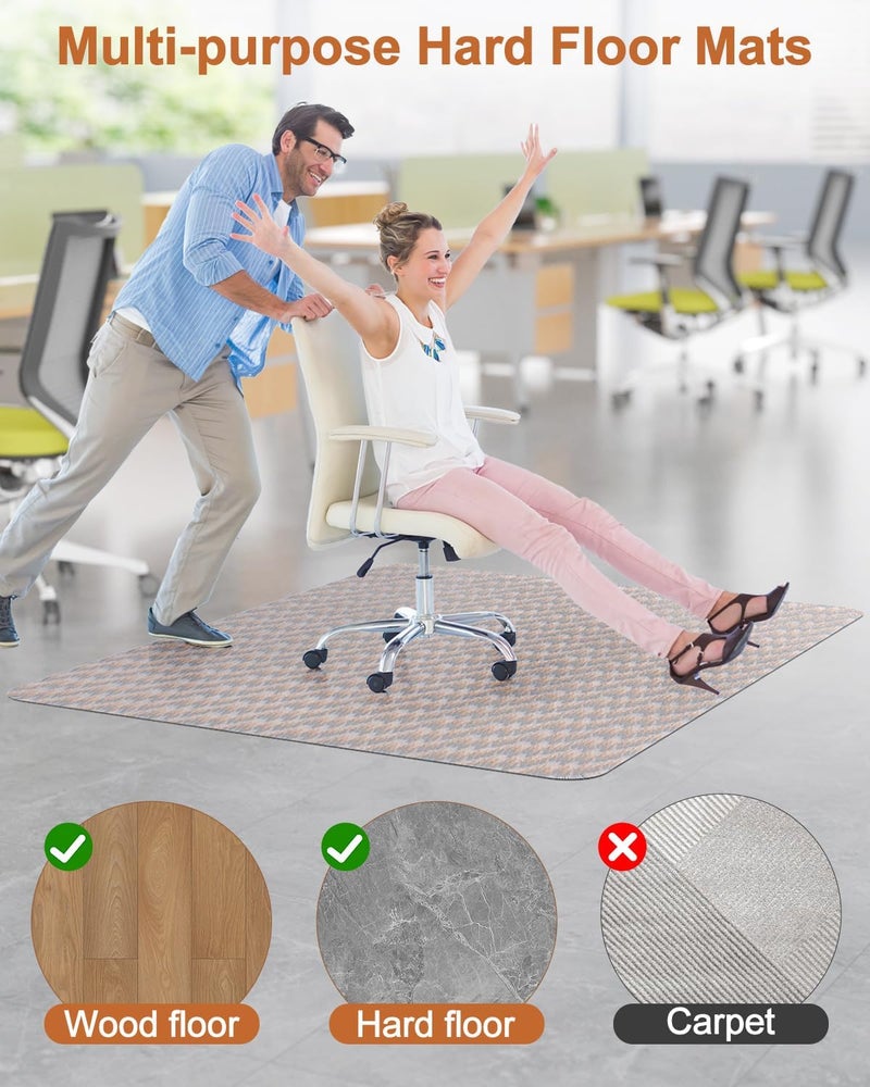 Blvornl Large Office Chair Mat for Hardwood Floor, Rolling Chair Chair Mat for Hard Wood, Large Anti-Slip Hard Floor Protector, Heavy Duty Computer Desk Rug for Office and Home 47.2"*59.3" - Image 2
